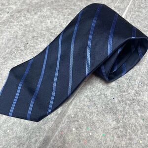 Talbots Dark Blue Tie with Light Blue Stripes